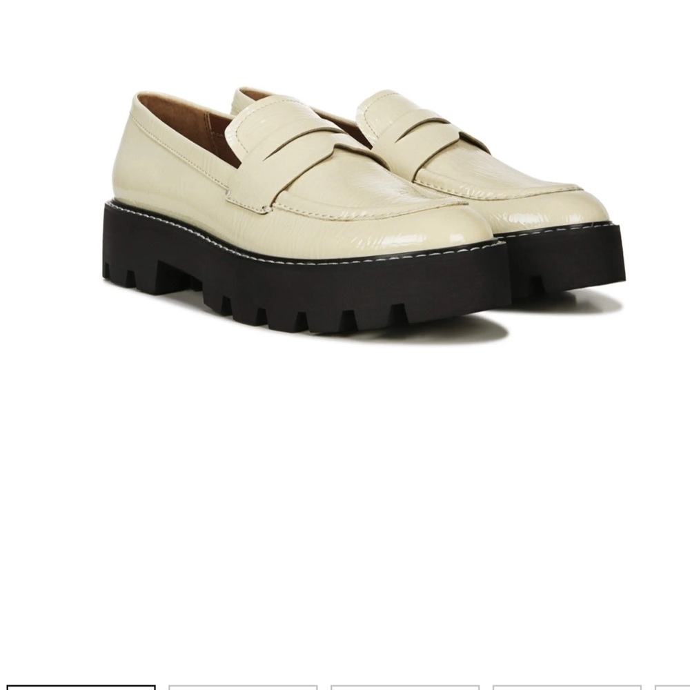 Franc Sarto Cream Loafers with Black Soles